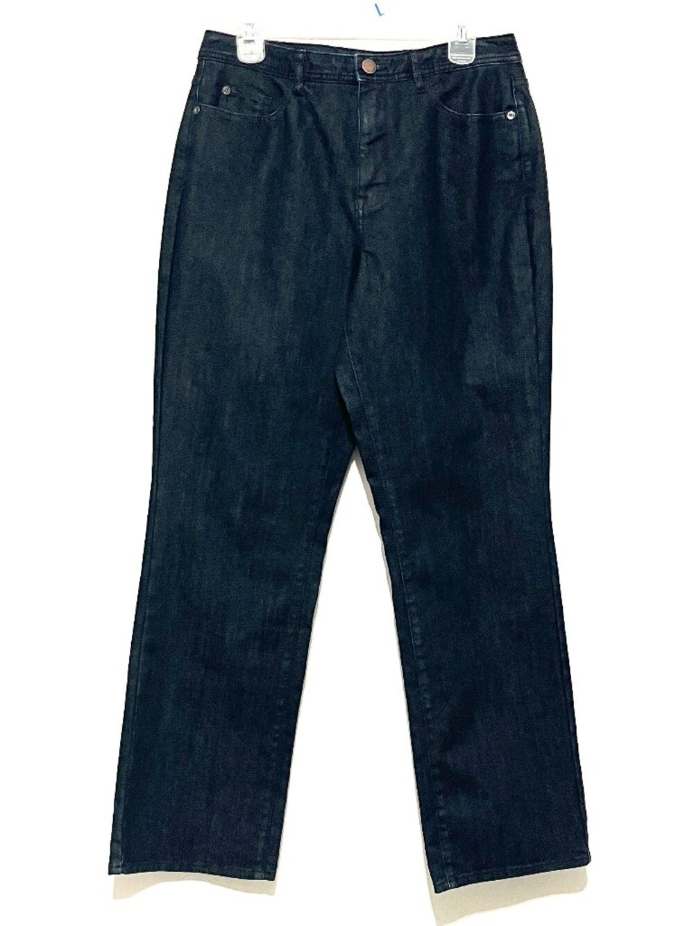Coldwater Creek Womens Shape Me Straight Leg Jeans 10 Dark Wash High Rise NWT